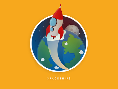 Spaceships badge howtoescapeit illustration planet rocket space spaceship