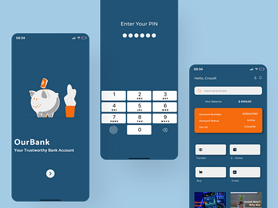 OurBank bank finance mobile ui