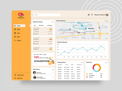 Our Shipment Dashboard dashboard logistic shipment ui