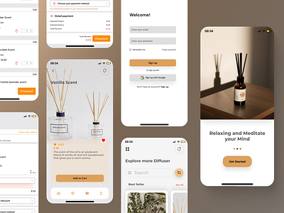 Diffuse App app mobile shopping ui