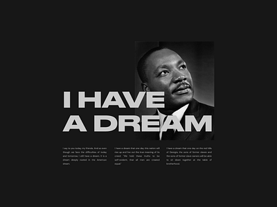 I Have a Dream — Poster minimalist poster design typogaphy