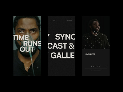 TENET — Concept Site animation christopher nolan design grid minimalist movie tenet theater typography ui visual web