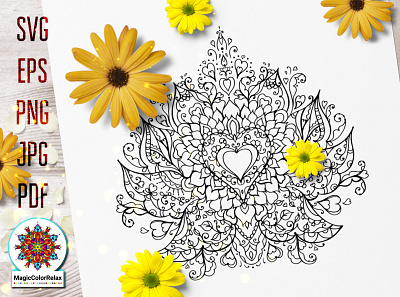 Coloring page of Love branding coloring coloring page colouring heart design graphic design heart illustration illustration love heart pdf coloring vector