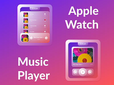 008: Music Player app apple watch dailyui design glassmorphism music player ui ux