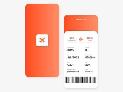 024: Boarding Pass app boarding pass dailyui design mobile app ui ux