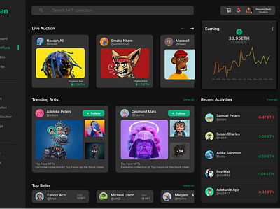 Kuban NFT Dashboard dashboard design illustration marketplace nft ui ux