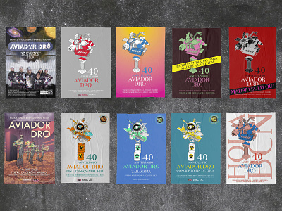 Carteles de conciertos para Aviador Dro concert concert design concert poster gig graphic design illustration