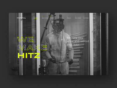 Hitz activity app black design grid illustration minimal music recording trendy ui ux uxui website