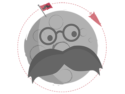 Mustache Moon moon movember mustache rocket