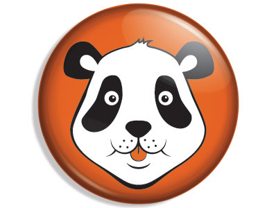 Panda Button animal cartoon illustration panda vector