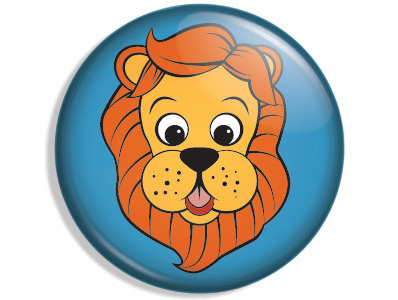 Lion Button animal cartoon illustration lion vector