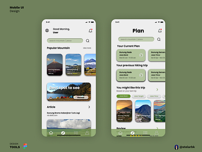 Mountain Travel & Planner Apps ui