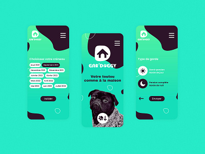 Gar'Doggy | Web design colorful design dog sitting doggy invision mobile ui web design