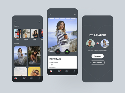 Dating App app app design clean interface iphone mobile product ui ux visual design