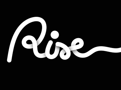 Rise 3d black and white illustration ipad lettering line procreate rise shadow type typography