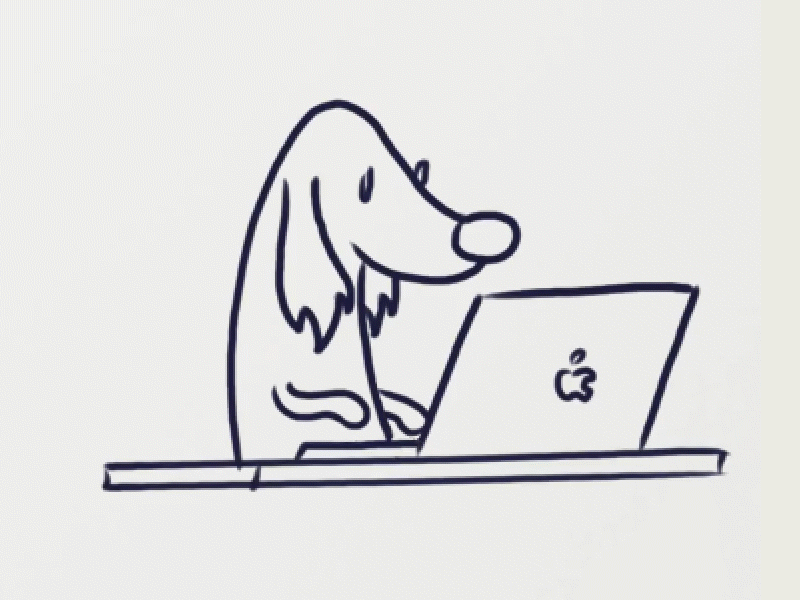 Smart Doggo animation computer cute cycle dachshund dog gif illustration loop procreate