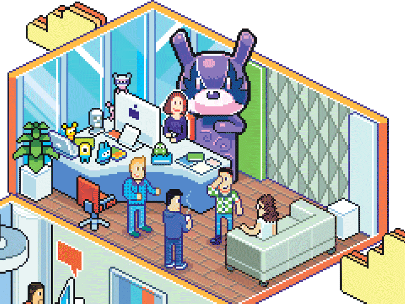 Email & Portal Department in Pixels office people pixel pixel art pixel art pixels structure