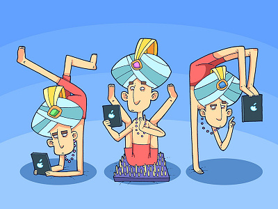 Habr Illustration: iPad Research characters geek illustration ipad yoga