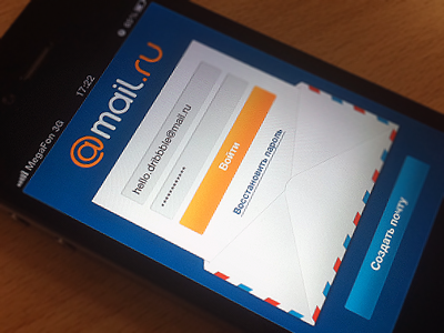 Mail.Ru iPhone App Login Screen apps email envelope forms ios iphone login mail screens