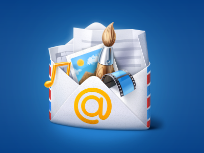 Illustration for In-Email Use attachments documents email envelope files icon icons illustration illustrations mail