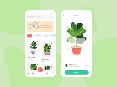 Tukuwit - Shop Plant Mobile App android app buy chart clean design ecommerce fresh green illustration ios minimalist mobile app nature plant product shop ui uiux ux