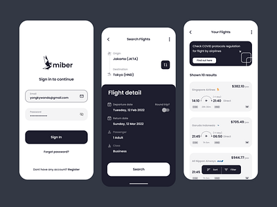 Miber - Airline Ticket App Concept