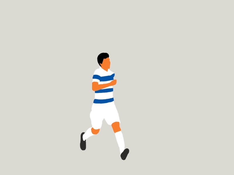 Congrats! We made it through the week! animation celebration character dribbble football gif illustration loop minimal paint qpr roto