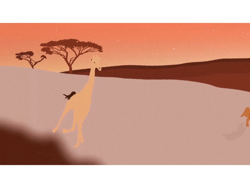 Giraffe vs Lion after effects animation cell david attenborough gif giraffe grain illustration jump lion loop planet earth