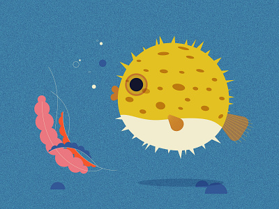 Puffer fish fish ocean puffer pufferfish sea vectorart