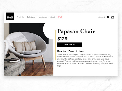 Slate Furniture Product Page Design branding branding design clean design concept design designer furniture mimimal minimal minimal design page product product page productpage ui ux web web design webdesign website design