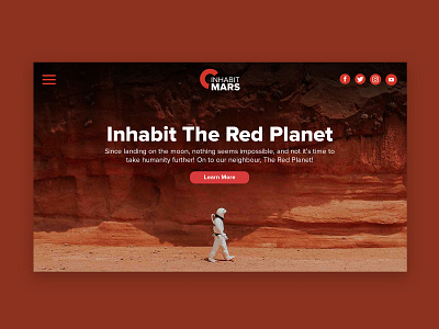 Inhabit Mars Landing Page Design