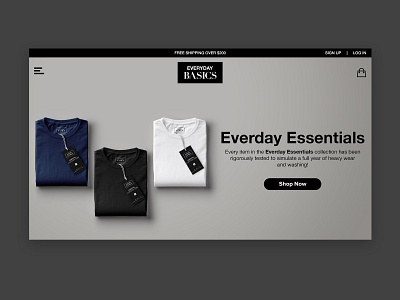 Everyday Basics Homepage Design