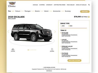 Build And Price Website Redesign For Cadillac clean design graphic design minimal ui ux web web design website