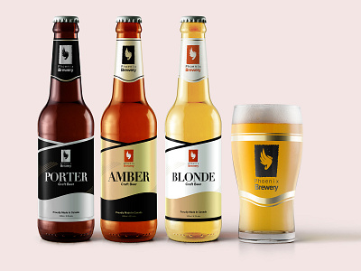 Bottle Label Design For Phoenix Brewery branding branding design clean design graphic graphic design logo typography