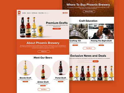 Phoenix Brewery Landing Page beer clean color design designer graphic graphic design minimal modern portfolio ui ux web web site web site design webdesigner website