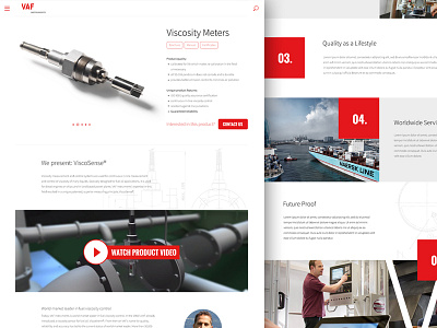 Vaf Dribbble clean maritime industry products red webdesign
