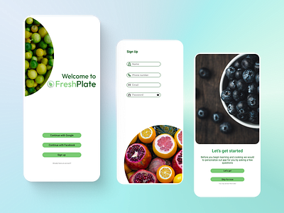 FreshPlate - Onboarding screens