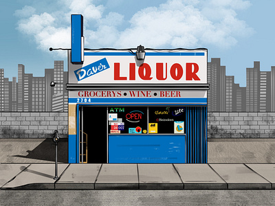 The Liquor Store 2d illustration background design environment drawing graphic design graphic illustration illustration