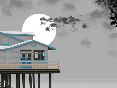 THE FULL MOON 2d illustration background design design digital painting environment drawing environment painting graphic design illustration