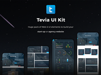 Tevia UI Kit blue clean dashboard deal interface ui ui kit uikit ux