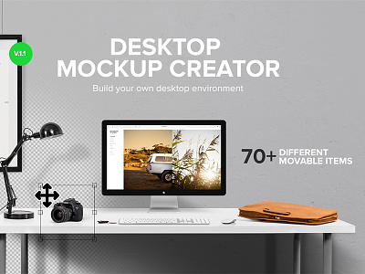 Desktop Mockup Creator computer designer desk desktop mockup mockups psd