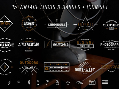 Logos & Icons Bundle badge badges deal icon iconset logo logos vintage