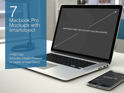 Macbook PSD Mockup computer designer desk desktop mockup mockups psd