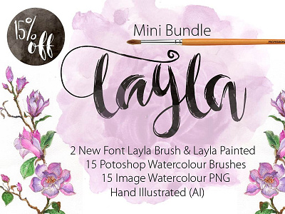 Mini Bundle New Font LAYLA bundle design designer font fonts market