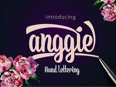 Anggie Lettering Typeface bundle design designer font fonts hand lettering market