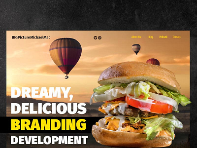 BPMM Burger branding design landing page photoshop ui web design