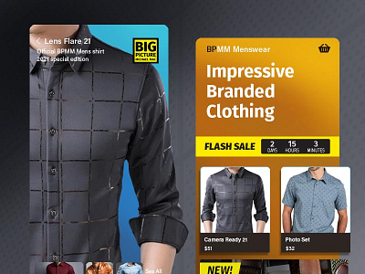 BPMM Mens Dress Shirts App branding graphic design landing page photoshop ui