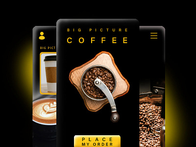 BIG Picture Coffee app branding design figma mobile photoshop ui ux