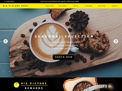 Big Picture Coffee Layout branding design landing page photoshop ui ux