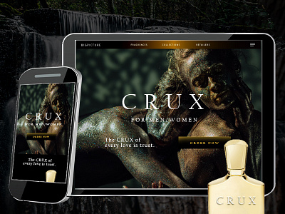 Crux Cologne branding design landing page mobile photoshop ui ux